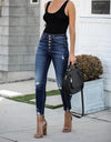 Ripped Casual Denim High Waist Skinny Pant