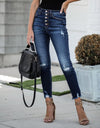Ripped Casual Denim High Waist Skinny Pant
