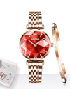 OLEVS Waterproof Luxury Jewel Quartz Watch Set