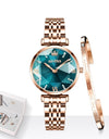 OLEVS Waterproof Luxury Jewel Quartz Watch Set