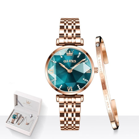 OLEVS Waterproof Luxury Jewel Quartz Watch Set