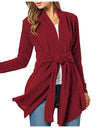 Long Sleeve Drawstring Cardigan - Fashion Damsel