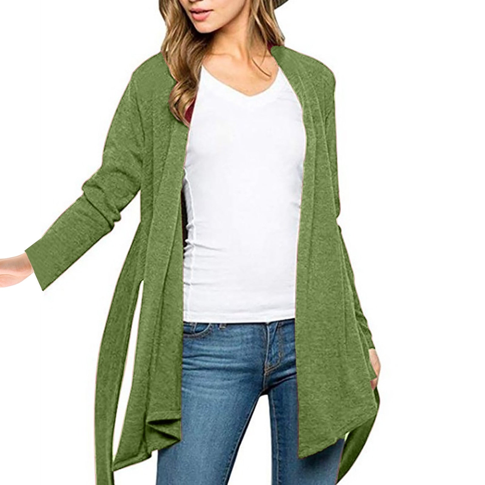 Long Sleeve Drawstring Cardigan - Fashion Damsel