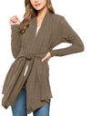 Long Sleeve Drawstring Cardigan - Fashion Damsel