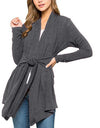 Long Sleeve Drawstring Cardigan - Fashion Damsel