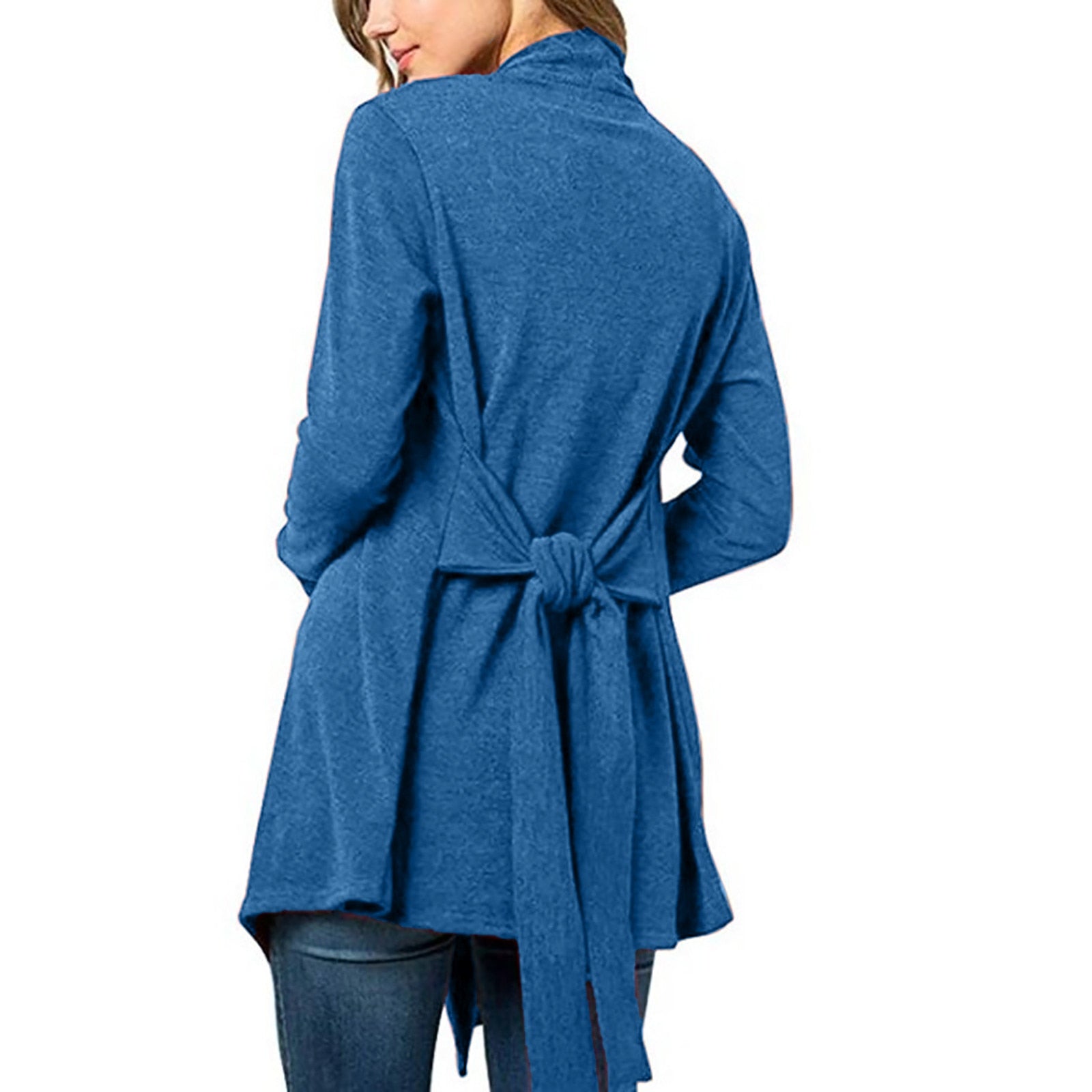 Long Sleeve Drawstring Cardigan - Fashion Damsel