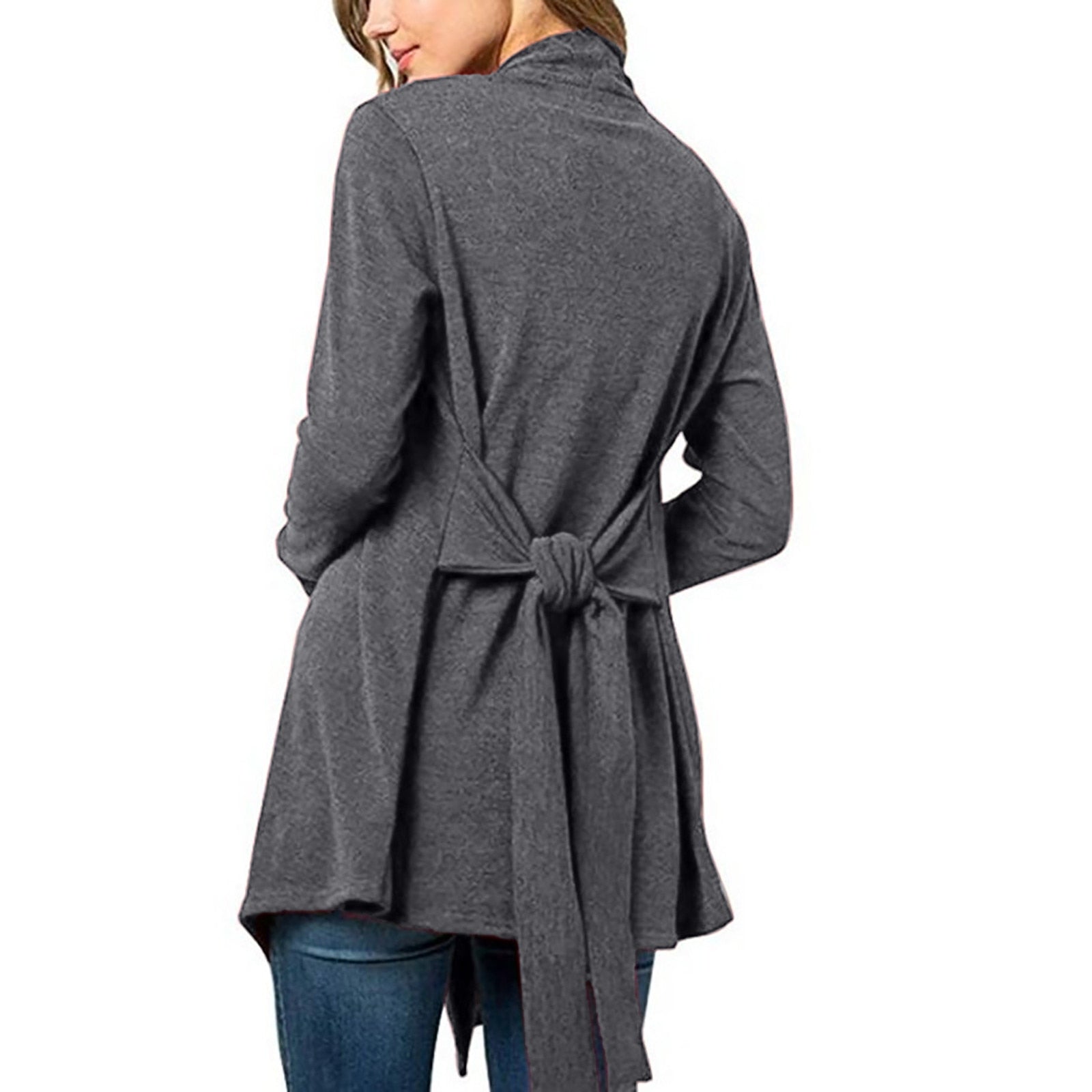 Long Sleeve Drawstring Cardigan - Fashion Damsel