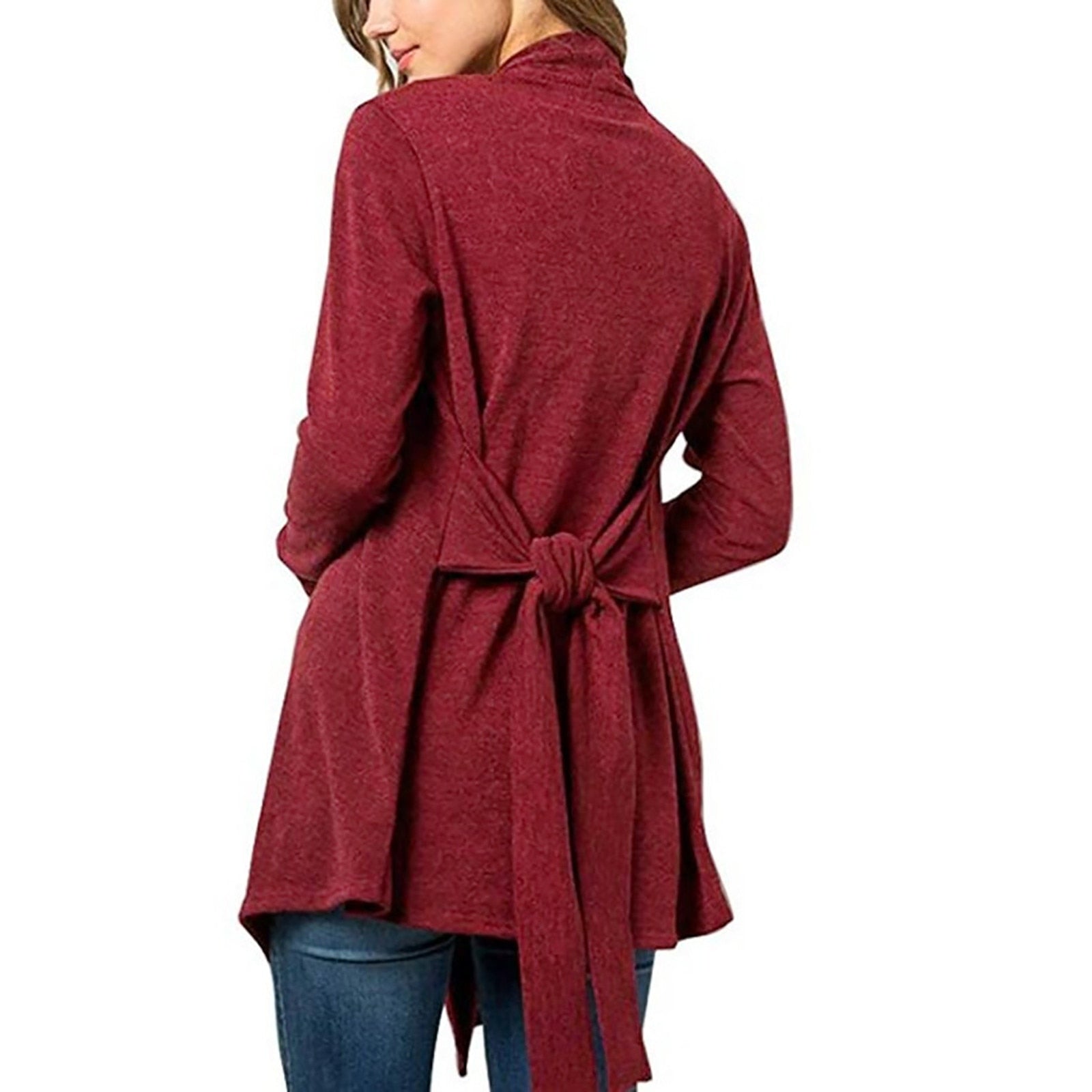 Long Sleeve Drawstring Cardigan - Fashion Damsel