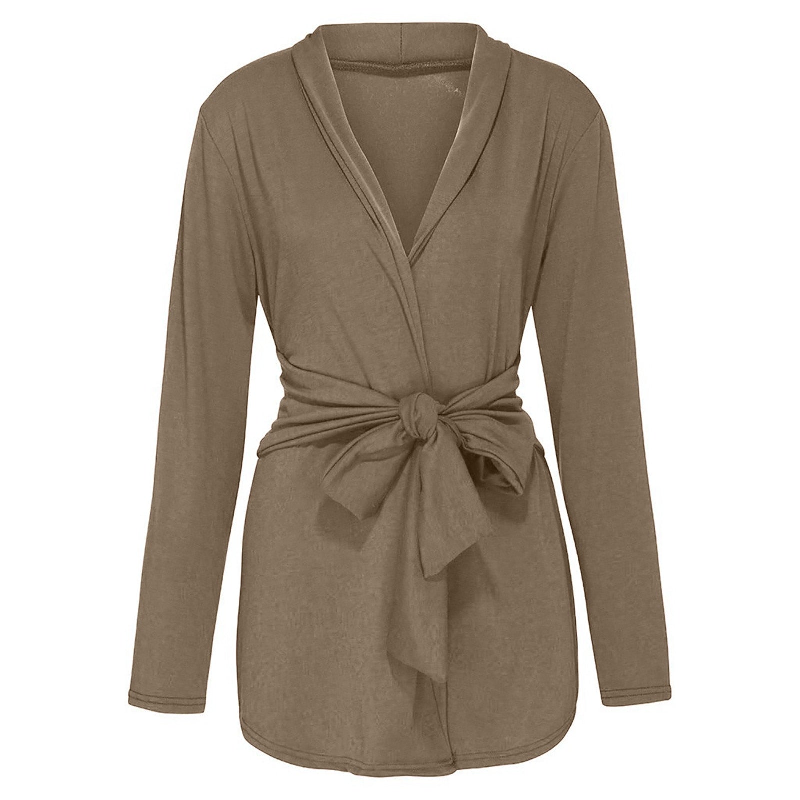 Long Sleeve Drawstring Cardigan - Fashion Damsel