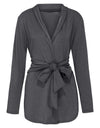 Long Sleeve Drawstring Cardigan - Fashion Damsel