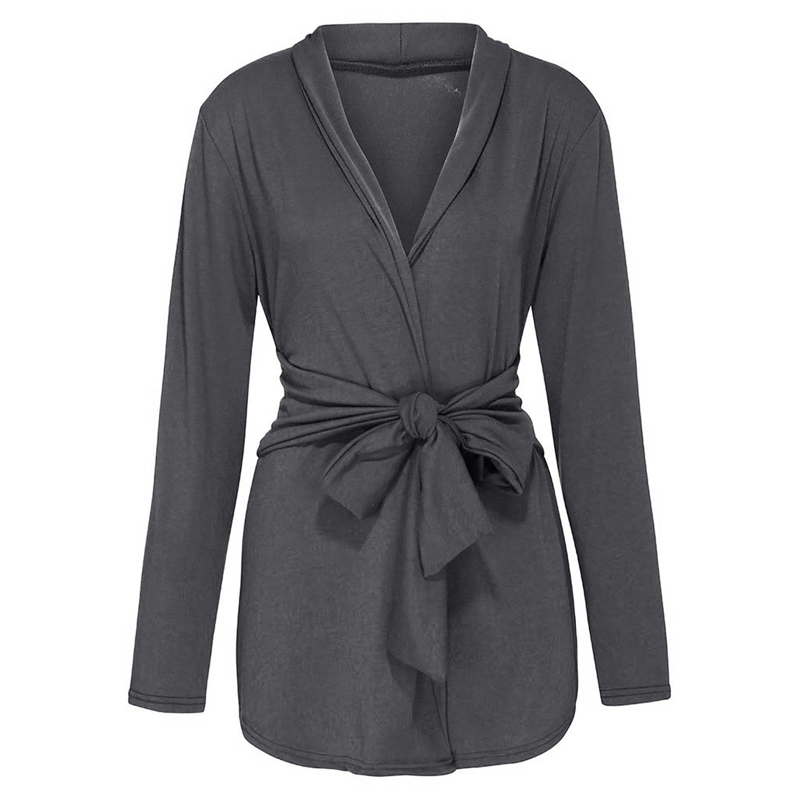 Long Sleeve Drawstring Cardigan - Fashion Damsel