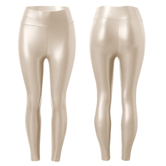S-5XL Plus Size Faux Leather High Waist  Leggings - Fashion Damsel