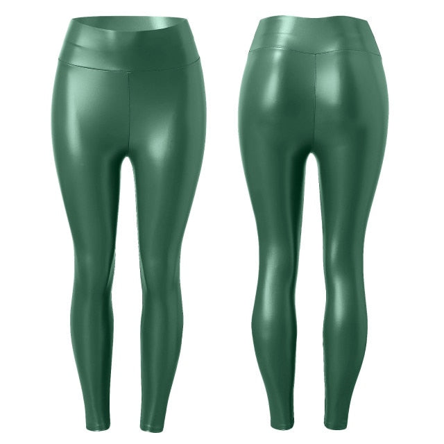 S-5XL Plus Size Faux Leather High Waist  Leggings - Fashion Damsel