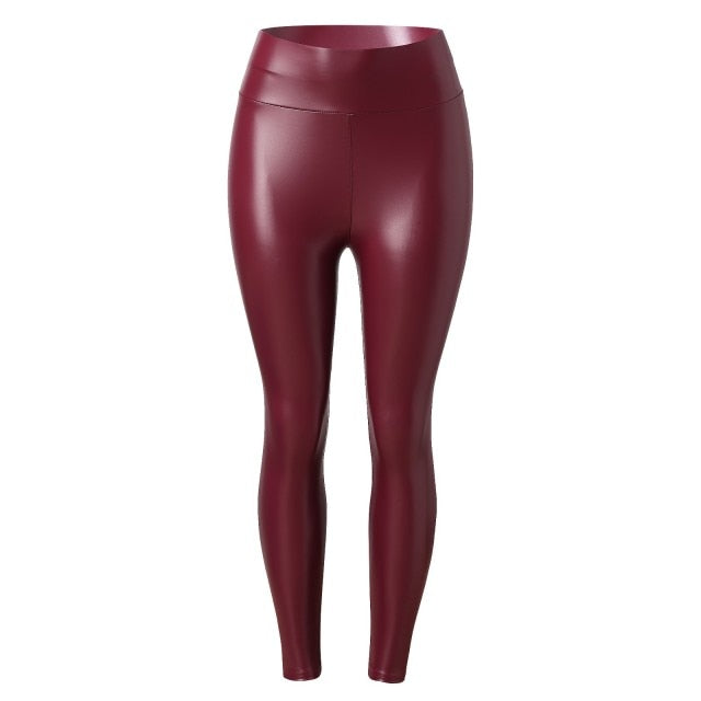 S-5XL Plus Size Faux Leather High Waist  Leggings - Fashion Damsel