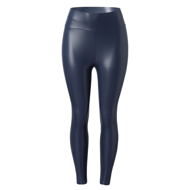 S-5XL Plus Size Faux Leather High Waist  Leggings - Fashion Damsel