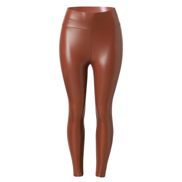 S-5XL Plus Size Faux Leather High Waist  Leggings - Fashion Damsel
