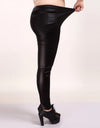 Elastic Push-Up Faux Leather Leggings - Fashion Damsel