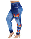 Women's Plus Size Casual Imitation Cowboy Leggings - Fashion Damsel