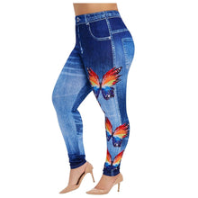 Load image into Gallery viewer, Women&#39;s Plus Size Casual Imitation Cowboy Leggings - Fashion Damsel
