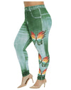 Women's Plus Size Casual Imitation Cowboy Leggings - Fashion Damsel