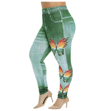 Load image into Gallery viewer, Women&#39;s Plus Size Casual Imitation Cowboy Leggings - Fashion Damsel
