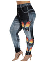 Women's Plus Size Casual Imitation Cowboy Leggings - Fashion Damsel