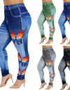 Women's Plus Size Casual Imitation Cowboy Leggings - Fashion Damsel