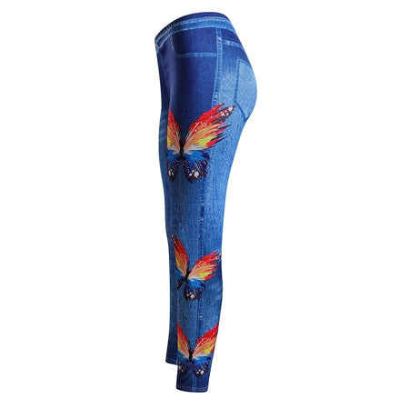 Women's Plus Size Casual Imitation Cowboy Leggings - Fashion Damsel