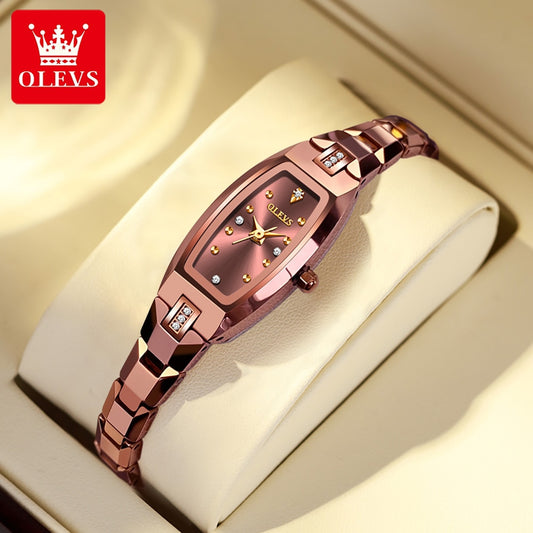OLEVS Luxury Quartz Tungsten Steel Elegant Design Wristwatch