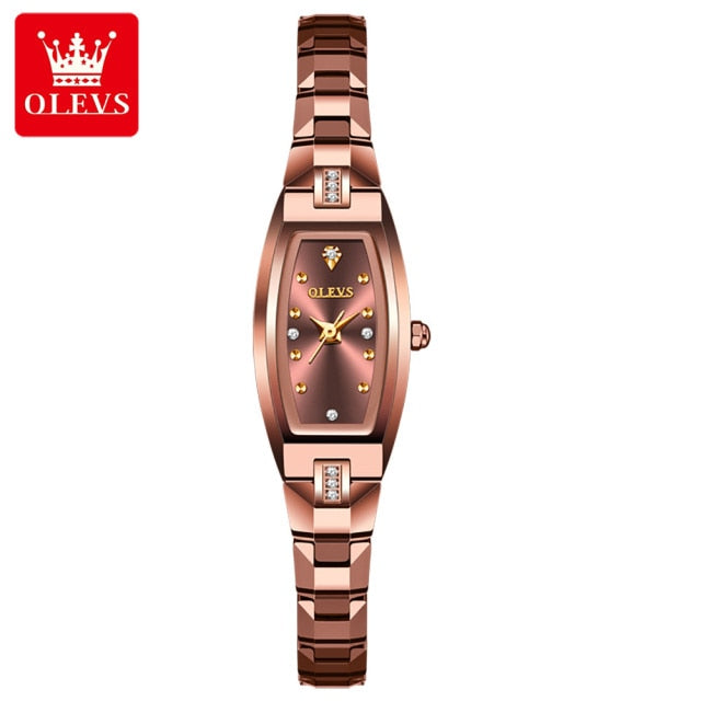 OLEVS Luxury Quartz Tungsten Steel Elegant Design Wristwatch