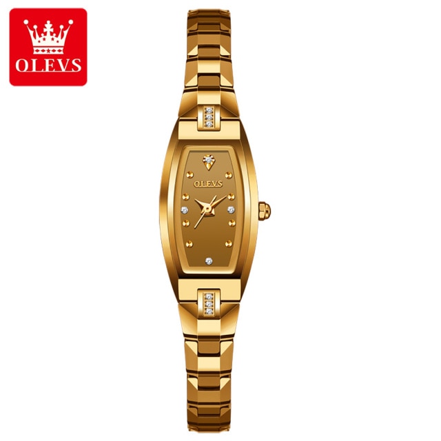 OLEVS Luxury Quartz Tungsten Steel Elegant Design Wristwatch