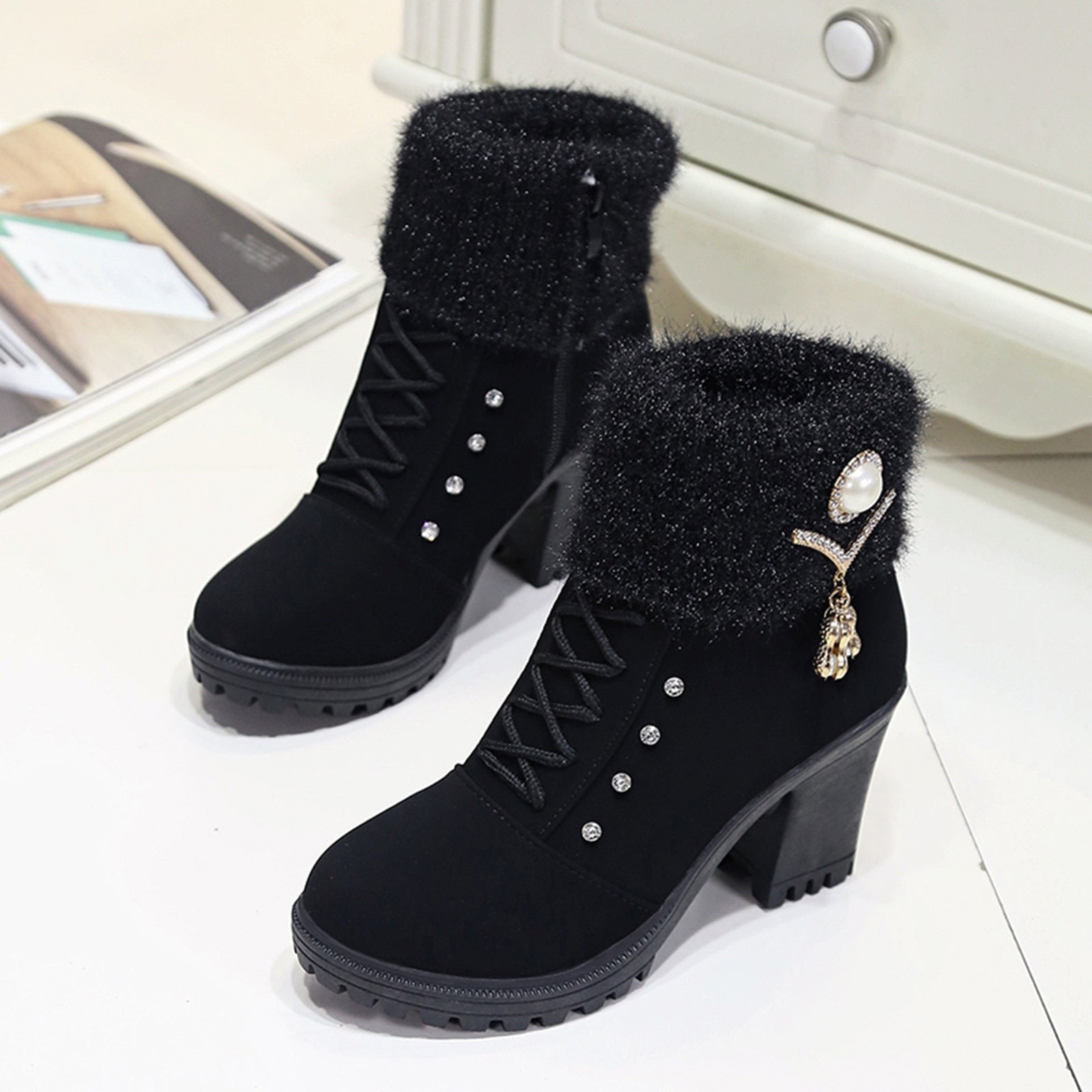 Thick-heeled Casual Water Brick Warm Snow Boots