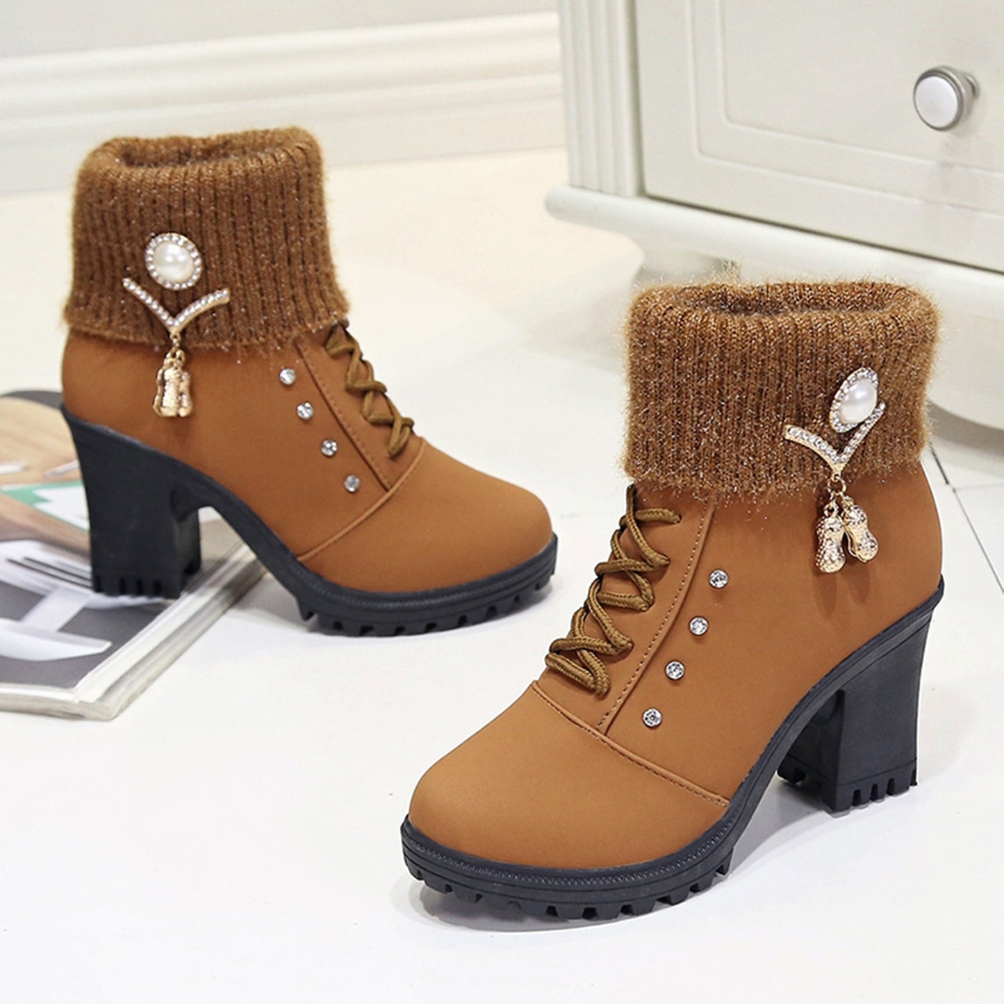 Thick-heeled Casual Water Brick Warm Snow Boots