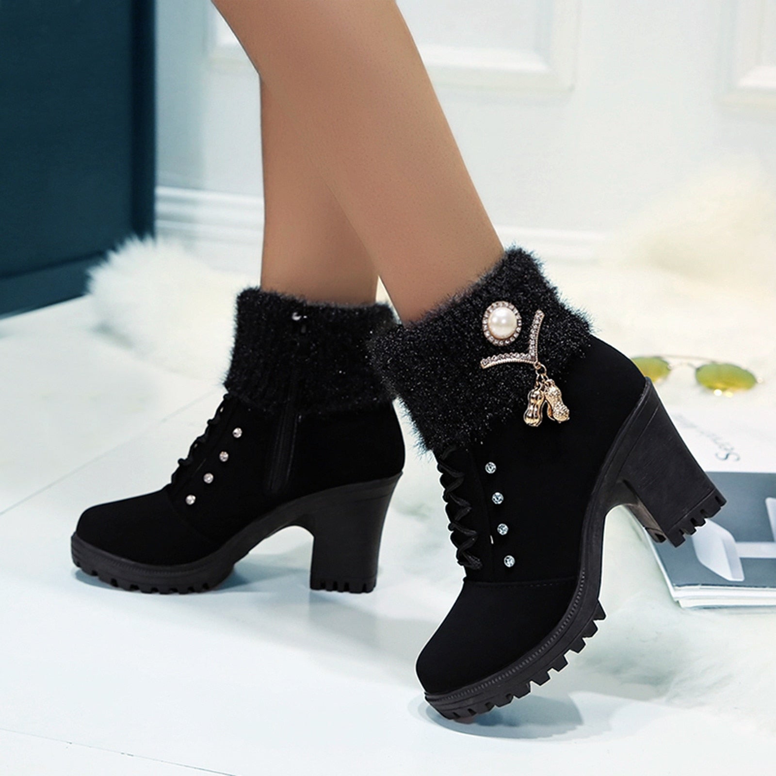 Thick-heeled Casual Water Brick Warm Snow Boots