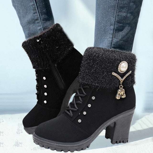 Thick-heeled Casual Water Brick Warm Snow Boots