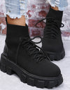 Platform Lace-Up Elastic Breathable Boots