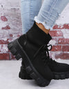 Platform Lace-Up Elastic Breathable Boots