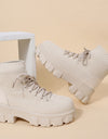 Platform Lace-Up Elastic Breathable Boots
