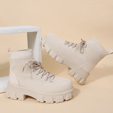 將圖片載入圖庫檢視器 Platform Lace-Up Elastic Breathable Boots
