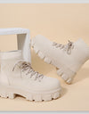 Platform Lace-Up Elastic Breathable Boots