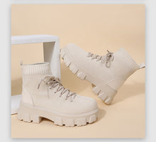 將圖片載入圖庫檢視器 Platform Lace-Up Elastic Breathable Boots
