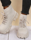 Platform Lace-Up Elastic Breathable Boots