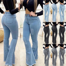 Load image into Gallery viewer, High Waist Slim Flare Pants Size S-3XL
