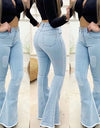 High Waist Slim Flare Pants Size S-3XL