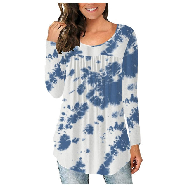 Round Neck Long Sleeve Shirt/Blouse