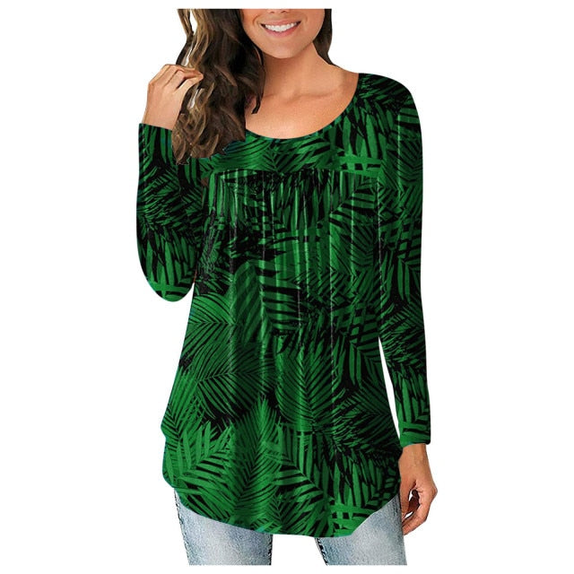 Round Neck Long Sleeve Shirt/Blouse