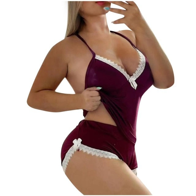 Lace Sexy Pajama Set Lingerie Sleepwear
