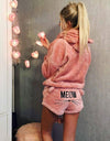 S-5XL Coral Velvet Pajamas Set Two Piece Sleepwear