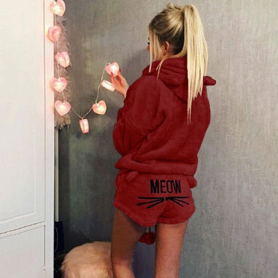 S-5XL Coral Velvet Pajamas Set Two Piece Sleepwear