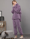 Winter Warm Velvet Purple Pajama Set for Women 100% Flannel